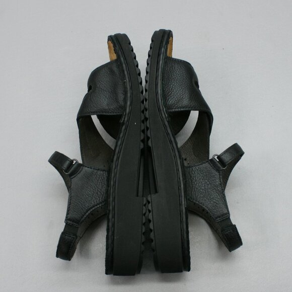 NAOT 41 Ladies 10 Hook Loop 3-Strap Black Slingback Open-toe Shoes Flats Sandals - Picture 12 of 12